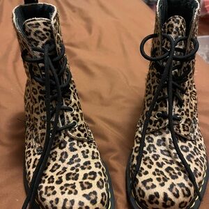 Dr. Martens Leopard Print Lace Up Boots NWOT